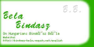 bela bindasz business card